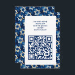Tarjeta De Recepción Star of David Watercolor QR Code Bar Bat Mitzvah<br><div class="desc">Un recinto perfecto o tarjeta RSVP para un murciélago mitzvah, bar mitzvah u otra celebración judía! ¡TODO PERSONALIZABLE! Haga clic en "Personalizar" para editar el texto y agregar su vínculo al código QR. Haga clic en "editar usando la herramienta de diseño" para ajustar las fuentes, colores y colocaciones y para...</div>