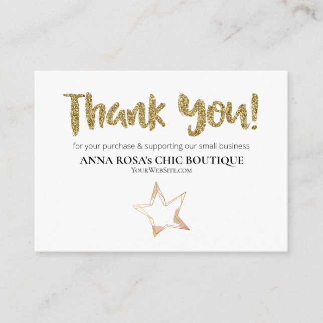 Tarjeta De Recepción *~* STAR Pink - Logo GRACIAS A LA Revisión QR AP8 (Anverso)