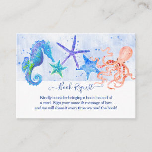 Tarjeta De Recepción Starfish Octopus Seahorse Beach Boy Baby Shower