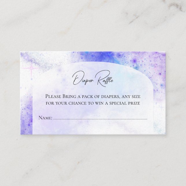 Tarjeta De Recepción Starry Night Baby Shower Diaper Raffle (Anverso)