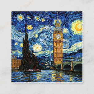 Tarjeta De Recepción Starry Night Big Ben London Inglaterra