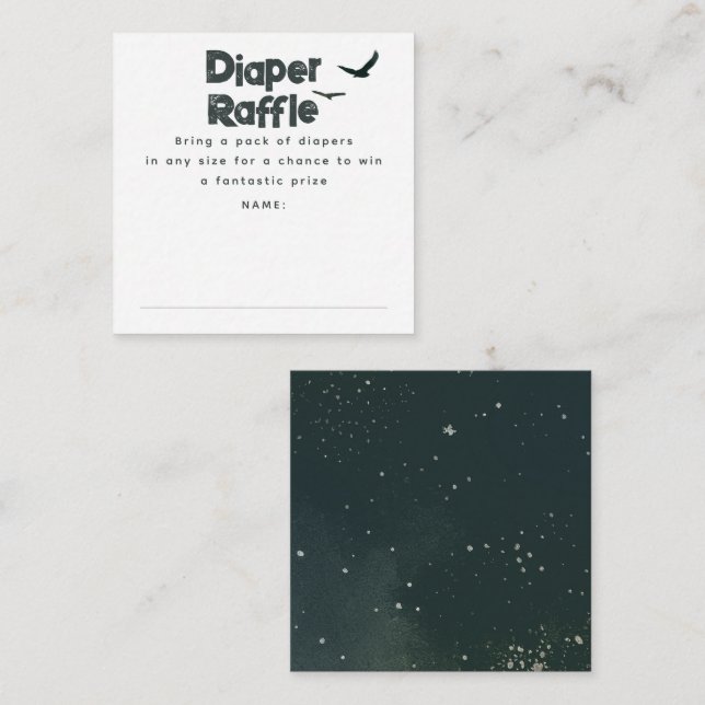Tarjeta De Recepción Starry Night Diaper Raffle Entradas de Baby Shower (Anverso / Reverso)