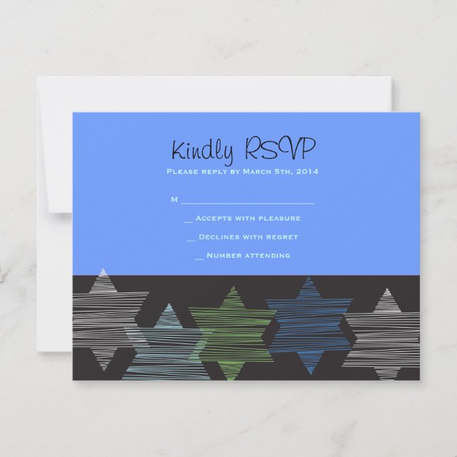 Tarjeta de recepción STARS CONNECTING Bar Bat Mitz (Anverso)