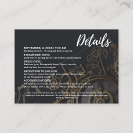 Tarjeta De Recepción Steampunk Extravaganza Boda de relojería de época