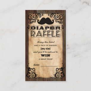 Tarjeta De Recepción Steampunk Look Baby Boy Diaper Raffle Ticket