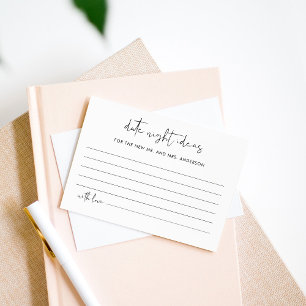 Tarjeta De Recepción STELLA Date Night Ideas Bridal Shower Card