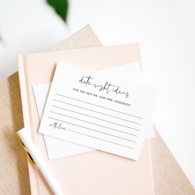 Tarjeta De Recepción STELLA Date Night Ideas Bridal Shower Card (Subido por el creador)