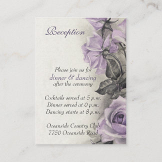 Tarjeta de recepción Sterling Silver Purple Rosa W