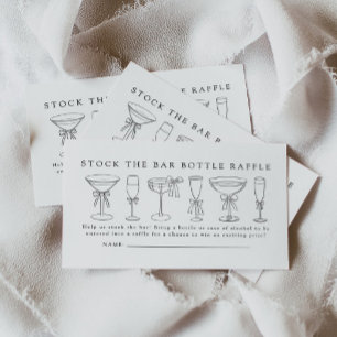 Tarjeta De Recepción Stock El Bar Parejas Ducha Botella Raffle Ticket