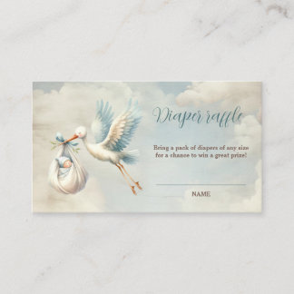 Tarjeta De Recepción Stork Baby Shower Oh Boy Diaper Raffle Card