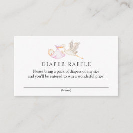Tarjeta De Recepción Stork Diaper Raffle Baby Shower