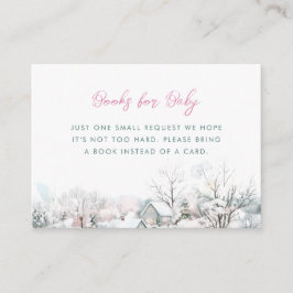 Tarjeta De Recepción Stork se lleva libros de invierno para niños