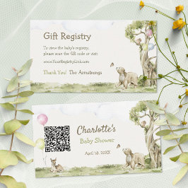 Tarjeta De Recepción Storybook Bearly Wait Woodland Registry QR Code