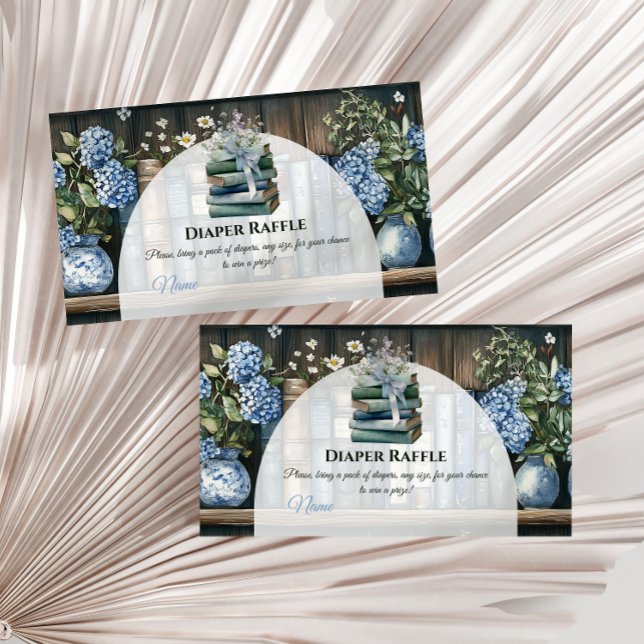 Tarjeta De Recepción Storybook Blue Boy Library Book Baby Shower Diaper (Subido por el creador)