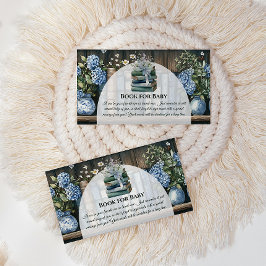 Tarjeta De Recepción Storybook Blue Boy Library Book for Baby Shower