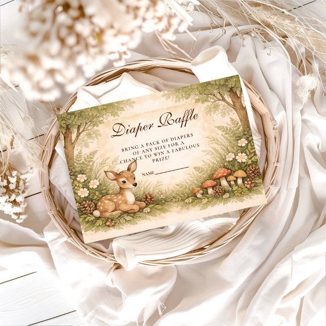 Tarjeta De Recepción Storybook Deer Baby Diapper Raffle (Subido por el creador)