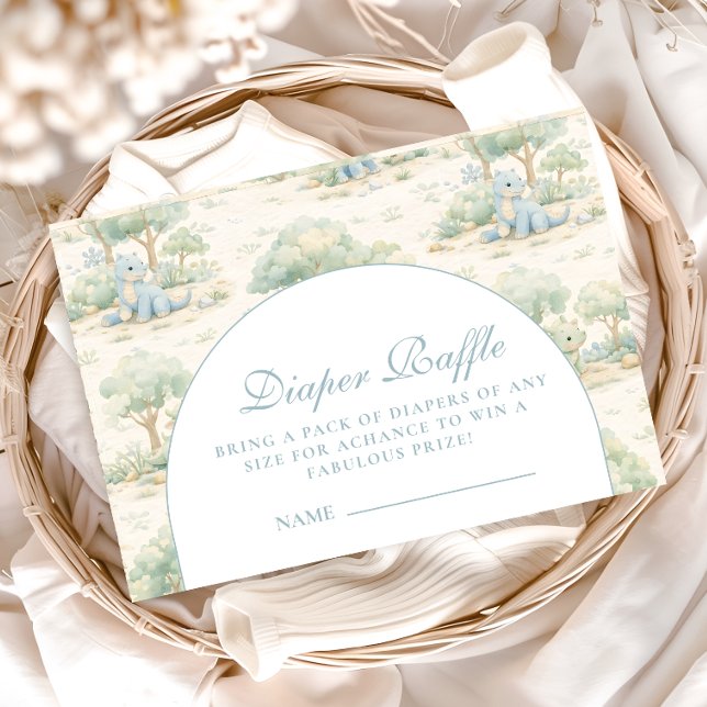 Tarjeta De Recepción Storybook Dinosaur Diapper Raffle (Subido por el creador)
