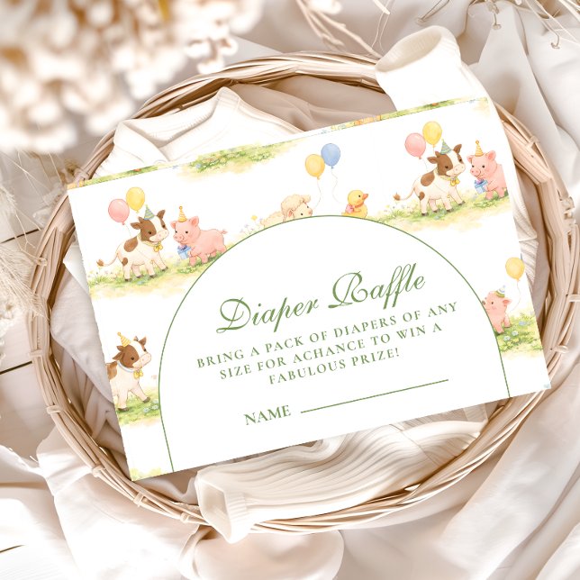 Tarjeta De Recepción Storybook Farm Animals Pastel Diapper Raffle (Subido por el creador)