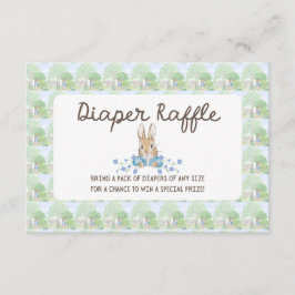 Tarjeta De Recepción Storybook Garden Rabbit Baby Shower Diaper Raffle