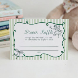 Tarjeta De Recepción Storybook Green Diaper Raffle