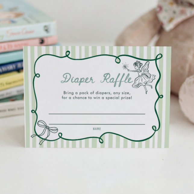 Tarjeta De Recepción Storybook Green Diaper Raffle (Subido por el creador)