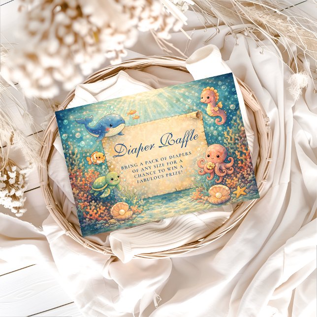 Tarjeta De Recepción Storybook Ocean Friends Diapper Raffle (Subido por el creador)