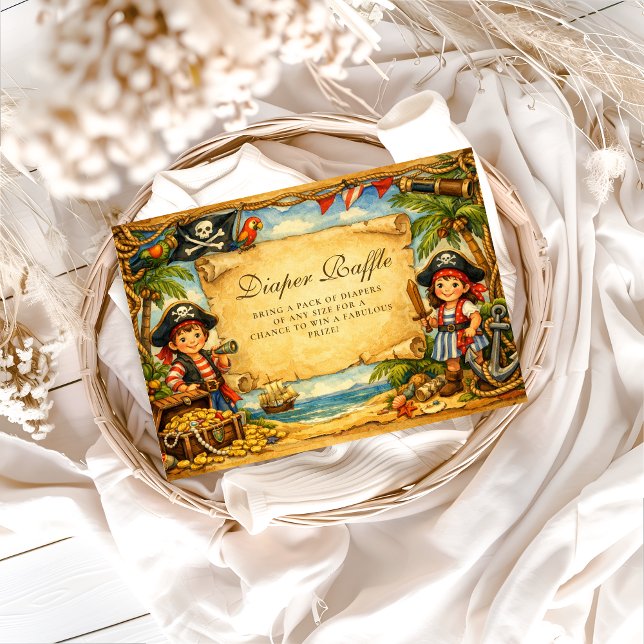 Tarjeta De Recepción Storybook Pirate Adventure Diapper Raffle (Subido por el creador)