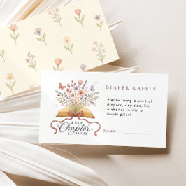Tarjeta De Recepción Storybook Wildflower Diaper Raffle Baby Shower