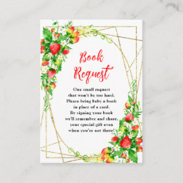 Tarjeta De Recepción Strawberries and Daisies Baby Shower Book Request