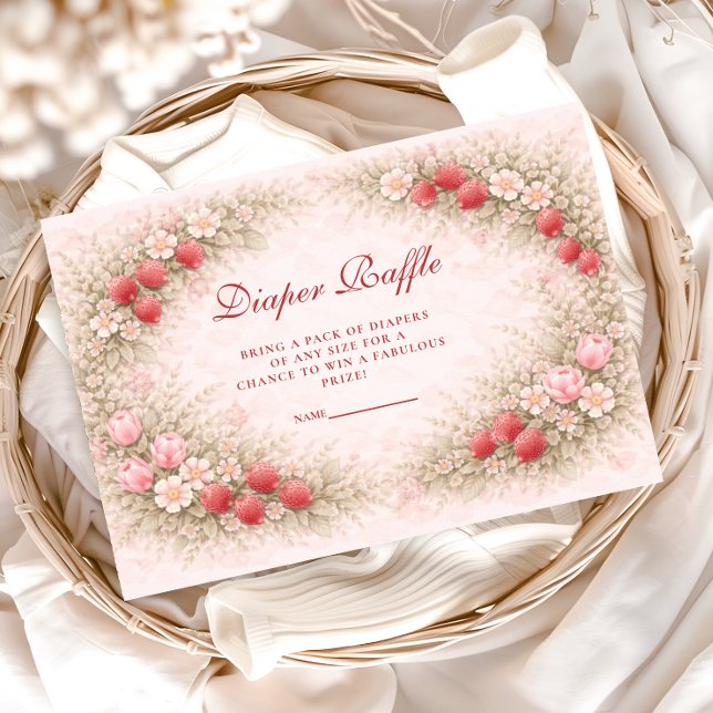 Tarjeta De Recepción Strawberry Berry Sweet Diapper Raffle (Subido por el creador)