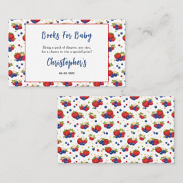 Tarjeta De Recepción Strawberry Blueberry Berry Sweet Boy Baby Shower