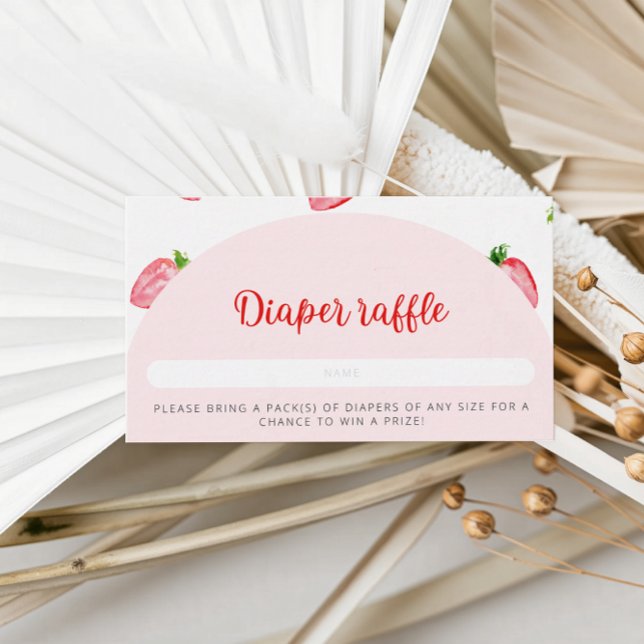 Tarjeta De Recepción Strawberry Diaper Raffle Baby Shower (Subido por el creador)