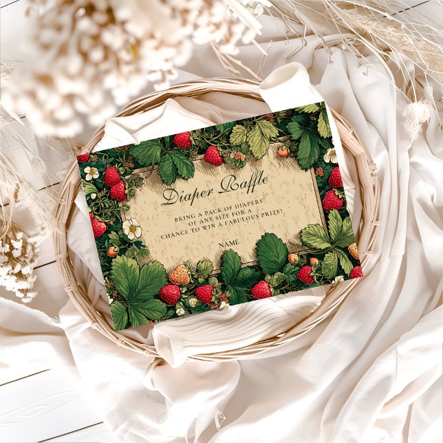 Tarjeta De Recepción Strawberry Fairytale Baby Shower Diapper Raffle  (Subido por el creador)