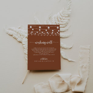 Tarjeta De Recepción String ilumina el deseo de Terracotta Boda