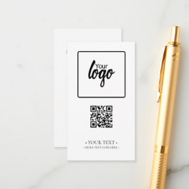 Tarjeta De Recepción Su código QR y su logotipo de empresa