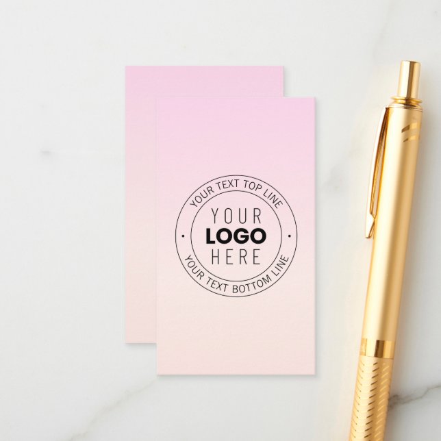 Tarjeta De Recepción Su logotipo cargado | Texto circular editable (Anverso/Reverso In Situ)