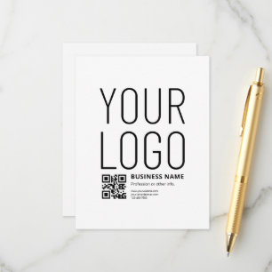 Tarjeta De Recepción Su logotipo con código QR editable y texto
