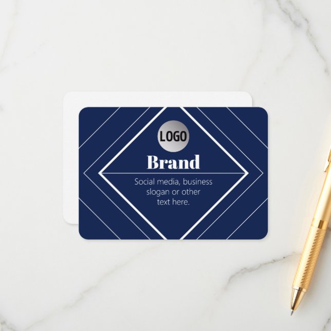 Tarjeta De Recepción Su logotipo y diseño moderno personalizable | Azul (Anverso/Reverso In Situ)