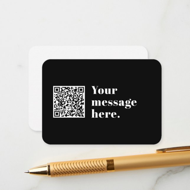 Tarjeta De Recepción Su propio código QR cargado y texto retro editable (Anverso/Reverso In Situ)