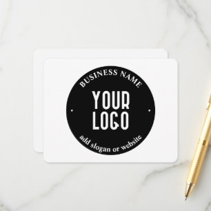 Tarjeta De Recepción Su texto y logotipo cargado   Negro y blanco edita