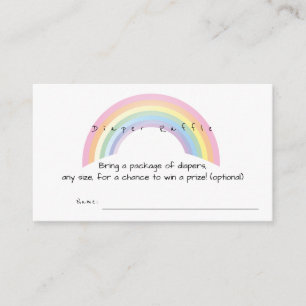 Tarjeta De Recepción Suave ducha de bebé arco iris Diaper Raffle