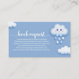 Tarjeta De Recepción Suave nube azul pastel nueve niños petición de bab