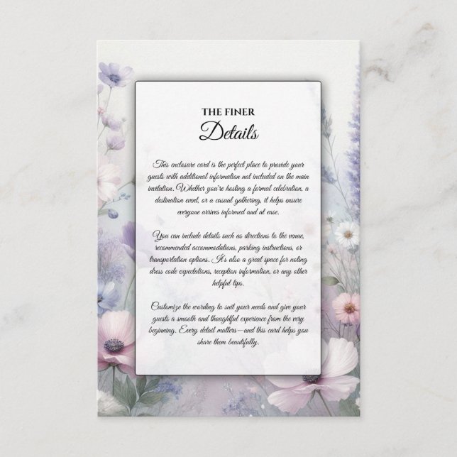 Tarjeta De Recepción Suaves fantasías de Meadow (Anverso)