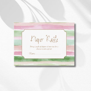 Tarjeta De Recepción Subasta de pañales a rayas rosa melocotón Sage Vin