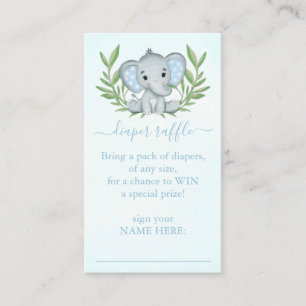 Tarjeta De Recepción Subasta de pañales de elefante niño vegetación