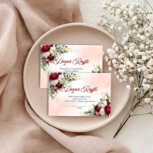 Tarjeta De Recepción Subasta de pañales florales dorados burgundy rústi