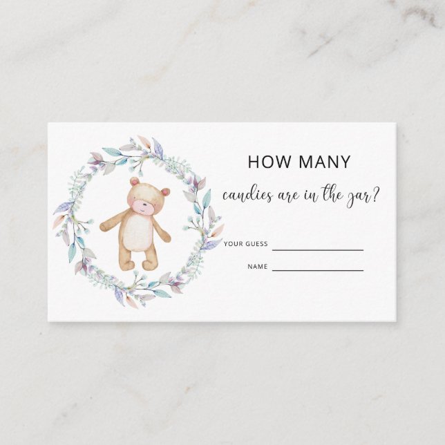 Tarjeta De Recepción Sube una ducha de bebé adivina cuántas CANDIAS (Anverso)