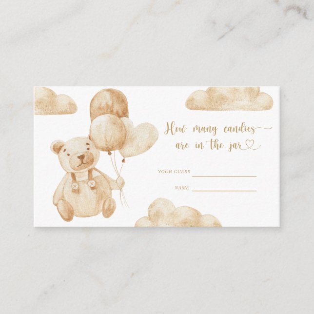 Tarjeta De Recepción Sube una ducha de bebé adivina cuántos caramelos (Anverso)