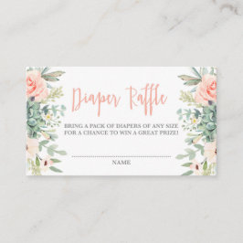 Tarjeta De Recepción Succulent Diaper Raffle