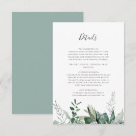 Tarjeta De Recepción Suculenta vegetación | Detalles del verde sabio